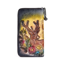 leather purse women long womens leather wallets 100% real leather coin purses la - £37.86 GBP