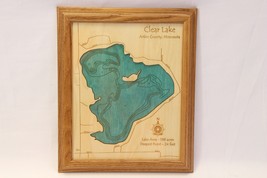 Clear Lake Map Altkin County Minnesota 8 x10 Lake Art 3D  Honey Oak Frame - £35.89 GBP