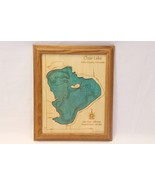 Clear Lake Map Altkin County Minnesota 8 x10 Lake Art 3D  Honey Oak Frame - £36.59 GBP