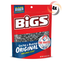 4x Bigs Original Salted &amp; Roasted Sunflower Seed Bags 5.35oz Do Flavor B... - £16.72 GBP