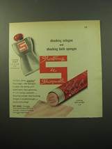 1950 Schiaparelli Shocking Cologne and Bath Sponges Advertisement - £14.50 GBP