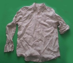 Tommy Bahama Men Linen Shirt Size L (23x26x31) button down Natural Color  - £46.59 GBP