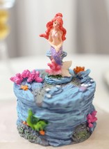 Mermaid Mergirl Ariel Sitting On Rock By Corals Mini Decorative Box Figurine - £11.94 GBP