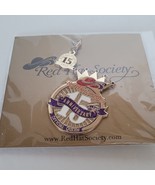 2013 RED HAT SOCIETY 15 Year Anniversary Pin &amp; Charm Set Queen Promise New - $18.69
