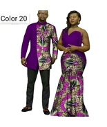 African couple Cotton clothing African ethnic wax printing Skirt and Men's Shirt - $136.15