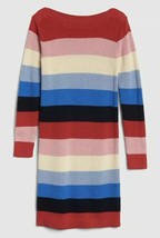 GAP Kids Girls Blue Pink Striped Boat Neck Long Sleeves Cotton Sweater D... - £27.33 GBP