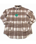 Well Worn Women Faux Suede Shirt Jacket Oversized Plaid Beige XL - $28.87