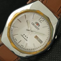 Elegant Orient Japan Mens 46941 Automatic Wrist Silver Dial Watch a417115-1 - $33.99