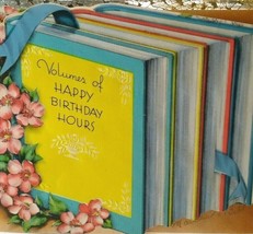 Mid Century Modern Birthday Greeting Card Diecut Books Retro Foil Trim V... - $15.68