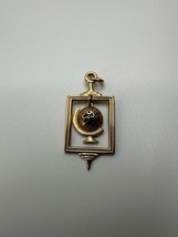 Vintage Gold 1959 Globe Necklace Pendant 3.5cm - $10.30