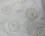 Vintage pink bunnies blue flowers crib sheet Kathy Orr designs ELASTIC S... - $10.29