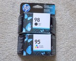 Genuine HP 95 Tri Color &amp; 98 Black Ink Cartridges--FREE SHIPPING! - £10.08 GBP