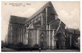 The Church Saint Nazaire France Black And White Postcard - £6.92 GBP