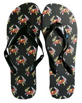 Maryland Flag Design with Small Crabs Flip Flops X-Large Size 12-13 - £8.70 GBP