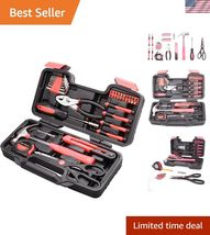 39Piece Tool Set General Household Hand Tool Kit with Plastic Toolbox St... - $49.16
