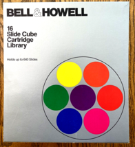 16 Slide Cube Cartridge Library  Bell &amp; Howell Projectors For Up To 640 ... - $24.95
