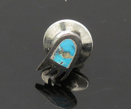ZUNI 925 Sterling Silver - Vintage Turquoise Bear Claw Petite Lapel Pin - TR2839 - £35.18 GBP