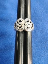 925 Sterling Silver Woven 1/2&quot; Wide Scroll Band Ring SZ 6.5 Free Shipping - $442.09 MXN