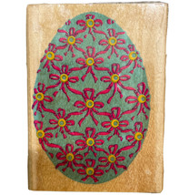 Easter Egg Decorated Bows Ribbon Large Rubber Stamp Inkadinkado 2432 Vintage New - £6.99 GBP