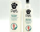 JP Pet Wild Ginger Shampoo 16 oz &amp; Shine Spray 8 oz For Dogs &amp; Cats - £25.54 GBP