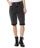 MSRP $55 Frayed Cuffed Boyfriend Denim Shorts Black Wash Size 27 - $27.28 CAD