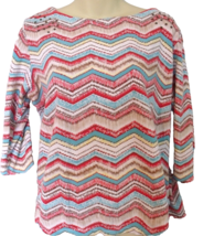 Allyson Whitmore Tunic Top Women Size XL Multicolor Three Quarter Sleeve... - £12.26 GBP