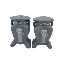 Wedgwood Blue Jasperware Salt &amp; Pepper Shakers Japan - $184.96 MXN