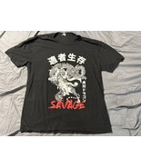 Simplex 3XL Savage Dragon Tiger Yin Yang Graphic T-Shirt Black Kanji - $31.98 CAD