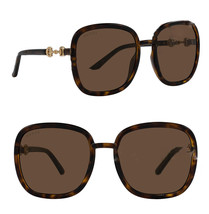 GUCCI Horsebit 0893 Gold Brown Rectangular Gg0893s 002 Retro Fashion Sun... - £269.06 GBP