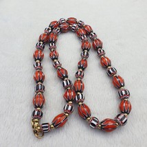 Vintage Chevron Venetian Style Multilayers Glass Beads Necklace NC-808 - £37.91 GBP