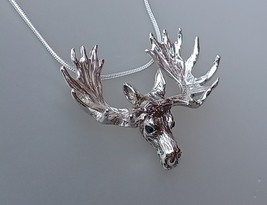 Impressive sm MOOSE necklace wearable art Wildlife Jewelry Forge Hill Sculpture - £123.98 GBP