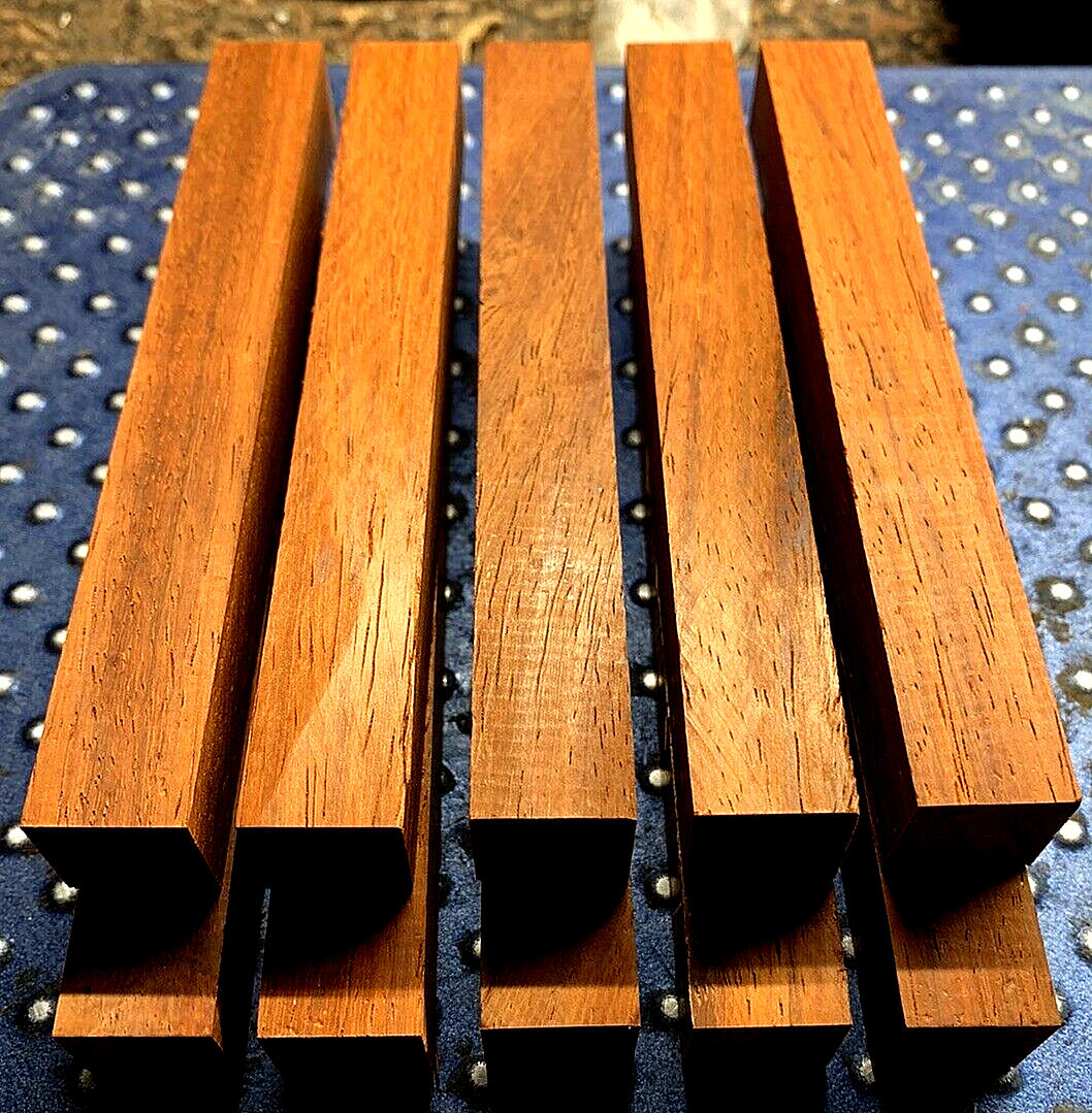 TEN (10) EXOTIC PADAUK PEN BLANKS LATHE TURNING LUMBER WOOD S4S 6&quot; X 3/4... - $24.70