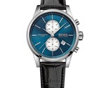 HUGO BOSS JET HB1513283 CHRONOGRAPH SCHWARZES LEDERARMBAND HERRENUHR - $124.50