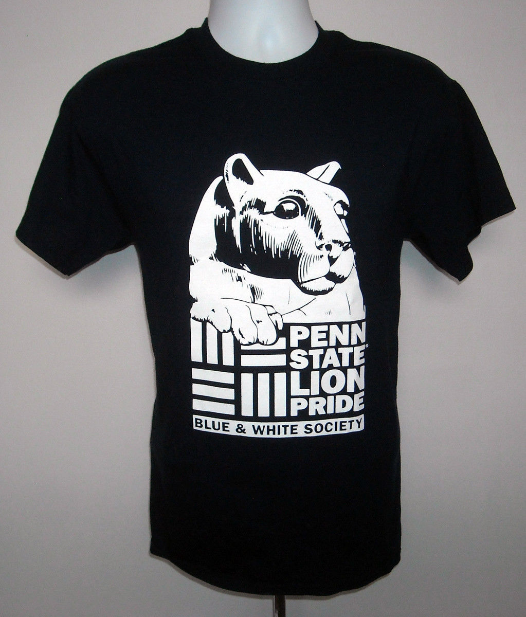 Mens Penn State Lion Pride Blue & White Society T shirt medium Nittany Lion - £17.42 GBP