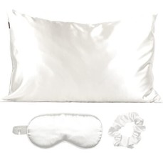 Kitsch Beauty The Satin Sleep Set Ivory Pillowcase Eye Mask Scrunchies NIB - £12.78 GBP