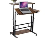 Mobile Standing Desk, Rolling Table Adjustable Computer Desk, Stand Up L... - $166.99