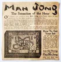 1924 Mah Jong Game Advertisement Toys Better Farming Subscription Prize F8A - $26.26 CAD