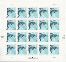 Wildlife Dolphin Sheet of Twenty 64 Cent Postage Stamps Scott 4388 - £23.05 GBP