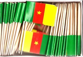 Box of 100 Cameroon Toothpick Flags, 100 Small Mini Cameroon Flag Cupcak... - $146.05 MXN