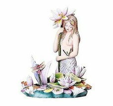 Sheila Wolk Rainbow Pool Mermaid By Butterfly Dragonfly And Koi Fishes Statue - £42.35 GBP