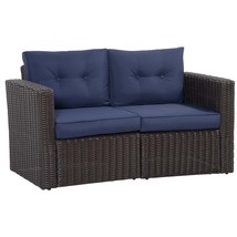 Outsunny 2-Pc Patio Wicker Corner Sofa Set Outdoor Rattan Cushions - €224,57 EUR