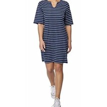 HANG TEN ~ Women&#39;s 2XL ~ NAVY STRIPED ~ Sun Dress ~ UPF 50+ Moisture Wic... - $22.44