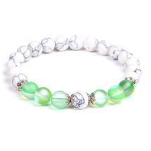 Women Fashion Natural White Turquoises Bracelets Ladies Yoga Elasticity Accessor - £8.68 GBP