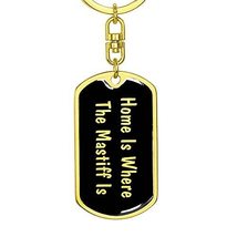 Mastiff&#39;s Home v2 - Luxury Dog Tag Keychain 18K Yellow Gold Finish - £27.49 GBP