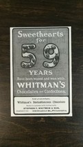 Vintage 1901 Whitman&#39;s Chocolates and Confections 59 Years Original Ad  721 - £5.18 GBP