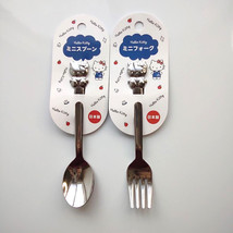NWT Hello Kitty Silverware Fork and Spoon Set, Stamped Handle, Free US Shipping! - £11.25 GBP