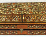Vintage Syrian Backgammon Board Handcrafted Marquetry Wooden 20&quot; Game Board - $197.01