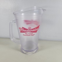 Budweiser Beer Pitcher Plastic 9&quot; Tall x 5.5&quot; Interior Crack Pitcher in ... - £9.14 GBP