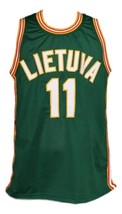 Arvydas Sabonis Lietuva Custom Basketball Jersey New Sewn Green Any Size - $34.99+