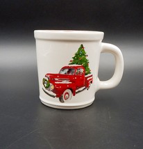 Magenta Christmas Red Truck Christmas Tree Oversized Ceramic Coffee Tea ... - £15.45 GBP